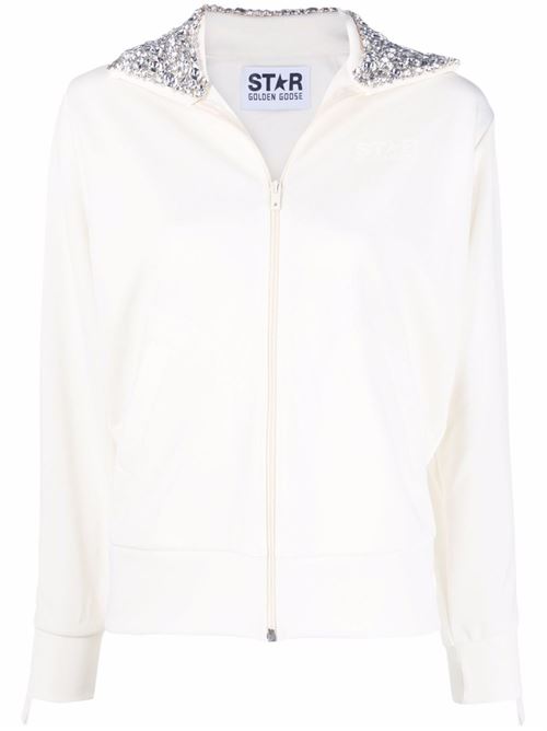 Cream crystal embellshment sweatshirt GOLDEN GOOSE | GWP00875P00082781361